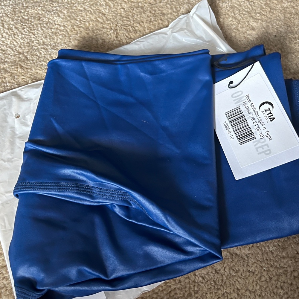 Blue metallic light n tights